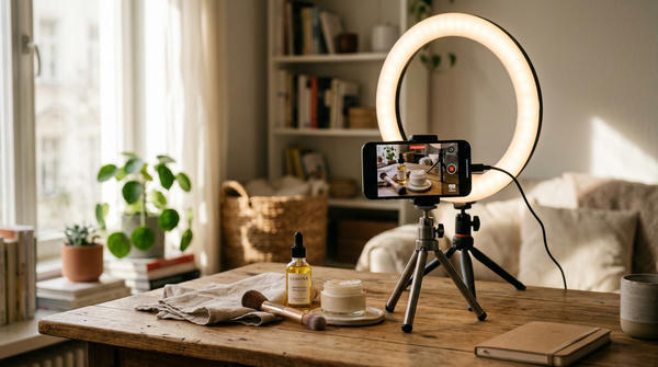 Bước 2: Chuẩn bị thiết bị và tự quay video bán hàng bằng điện thoại